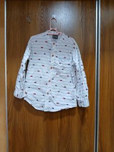 boys Striped Boat Print Shirt