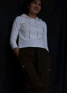 Cozy White Ribbed Hoodie