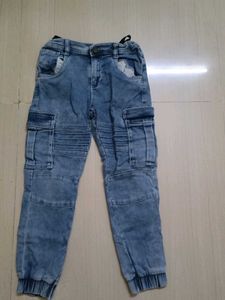kids's Blue Denim Cargo Joggers