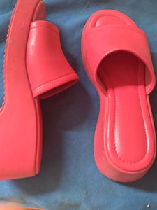 Pink Platform Slide Sandals