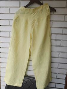 Women's Yellow Wide-Leg Pants