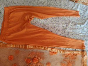 Maroon Kurta Set with Orange Dupatta