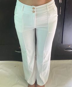 Women's White Wide-Leg Pants