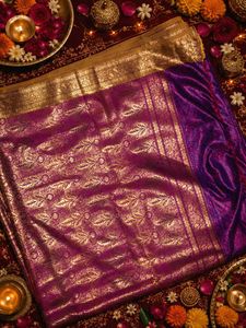 Beautiful Purple Silk Saree