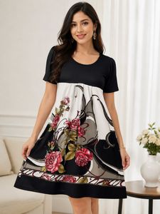 Floral Print Short Sleeve Dress