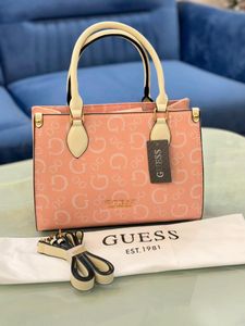 Guess Pink Monogram Tote Bag