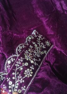 Purple Velvet Kurti
