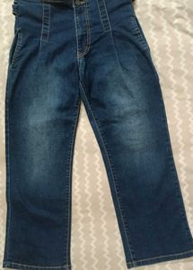 Vintage Blue Wide-Leg Denim Jeans