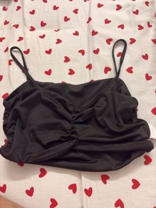 Chic Ruched Spaghetti Strap Crop Top