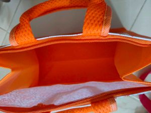 Orange Patterned Tote Bag