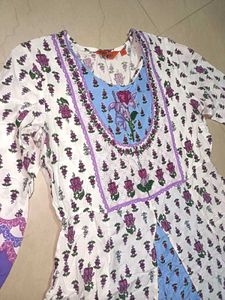 Women's Floral Print Anarkali Kurta