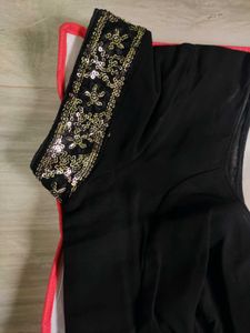 White &amp; Black Designer Saree