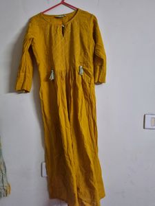 Pure Cotton Yellow Kurta Set
