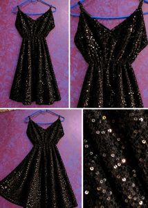 Sparkling Black Sequin Mini Dress