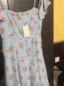 Light Blue Floral Print Dress