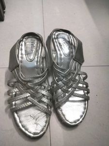 Silver Strappy Heels