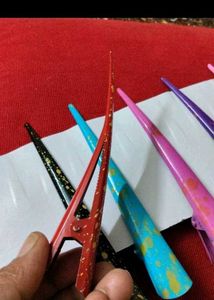 Colorful Hair Clips - Set of 6&amp; free scrunchies