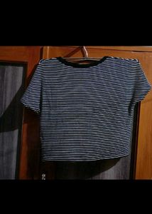Striped Cropped Tee