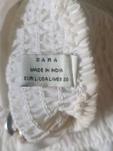 White Ruched Chain Strap Top