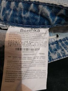 Bershka Light Blue Lace-Up Denim Shorts