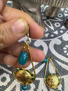 Stunning Green Stone Drop Earrings