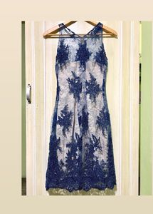 Elegant Blue Lace Cocktail Dress
