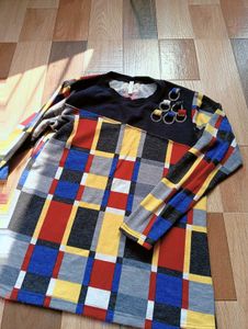 Colorful Patterned Long Sleeve Top