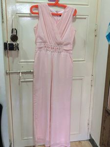 Elegant Pink Embellished Jumpsuit
