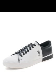 US Polo Men Black &amp; White Sneakers