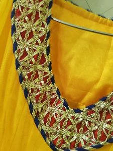 Beautiful Yellow Ethnic frock suit
