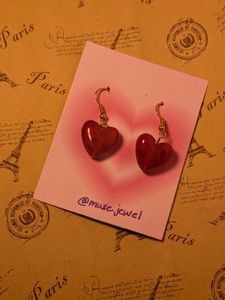 Charming Red Heart Earrings