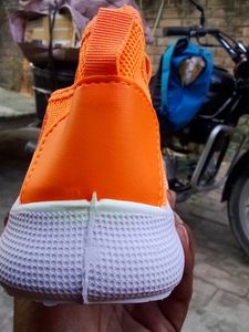 STYLISH ORANGE DARK AND WHITE COMBINATION SHOE FOR MEN