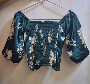 Stylish Floral Print Twist Front Top