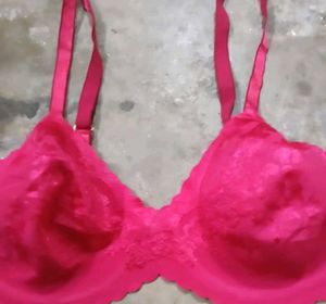 Vibrant Pink Lace Bra