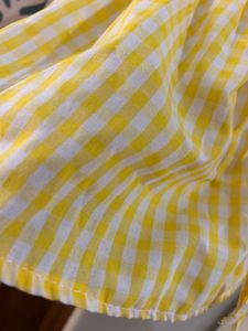 Cute Yellow Gingham Tie-Front Top