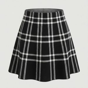 Black & White A-Line Knit Skirt