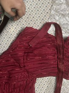 Red Embellished Lehenga Skirt