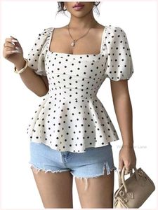 Polka Dot Peplum Top