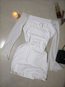 On Sale!! White Mini Bodycon Dress 👗🤍✨
