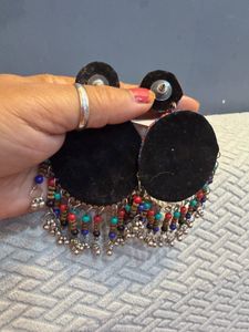 Bohemian Beaded Jhumka Earrings