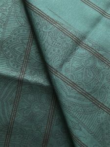 Elegant Teal Paisley Pattern Silk Fabric