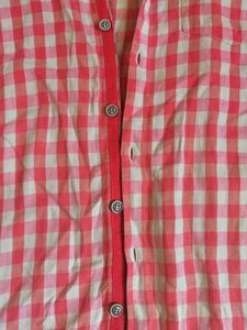 Men's Pink Checkered Casual Shirt
