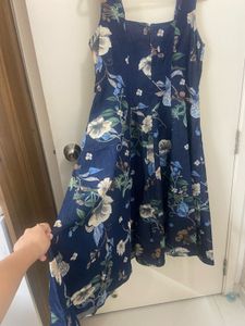 Premium : Floral Print A-Line Dress
