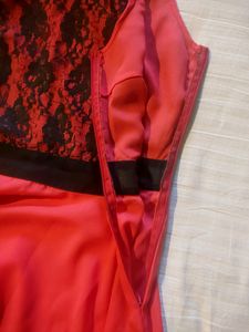 L Size Fit &amp; Flare Dress Peach &amp; Black Colour