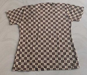Brown Checkered Pajama Set