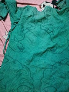 Designer Teal Green Printed Kurta