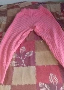 Pink Cable Knit Trousers