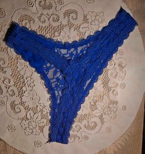 Vibrant Blue Lace Thong