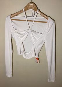 Y2K cut out Style White Top