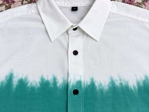 unisex White & Green Tie-Dye Shirt